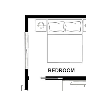 Two Bedroom Floor Plan at H16 Apartments